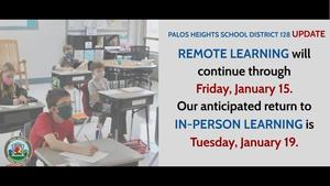 Remote Learning will Continue Through January 15