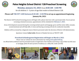 District 128 Preschool Screening