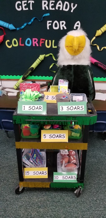 Glider and the SOAR cart are ready! Be sure to ask your kids about the visit to the classrooms today.  This month we are focusing on "Supporting Others" in the classroom and around our school and community. What does that look like? 